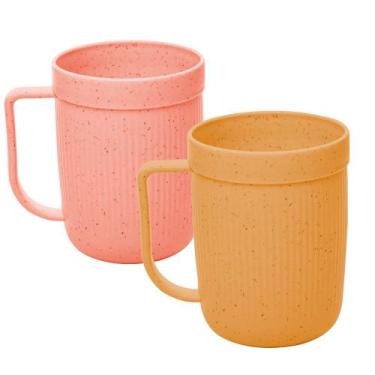 Imagem de Jogo 2 Canecas Fibra de Bambu e PP Cores Sortidas Textura 300ml Lyor