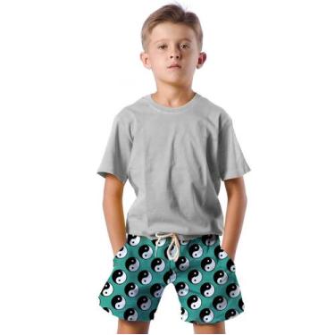Imagem de Shorts Infantil Bermuda Calção Praia Verão Yin Yang Bem Mal 157 - SMOK