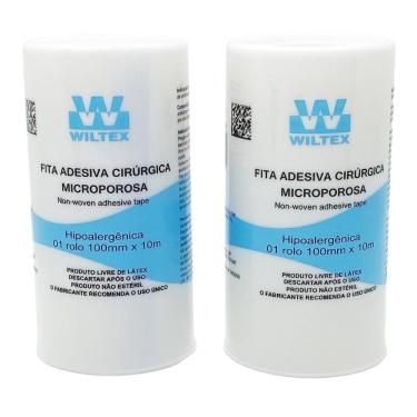 Imagem de Fita Adesiva Micropore Branca 100Mm X 10M Wiltex 2 Unidades