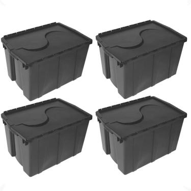 Imagem de Kit 4 Caixa Organizadora Container 56L Com Tampa S Bernardo