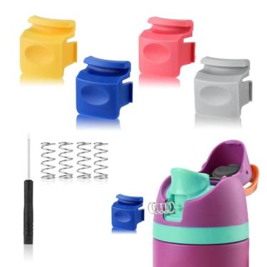 Imagem de 4 peças de botão de substituição compatíveis com Owala FreeSip 680.4 g 947.2 g, tampa de garrafa de água, interruptor de pressão, tampa superior de vedação, peças de substituição para Owala 16/19/24