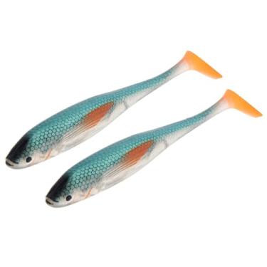 Imagem de 2 iscas de plástico macias de pesca, iscas artificiais, iscas de minnow para robalo, pique, truta salgada, água doce (verde)