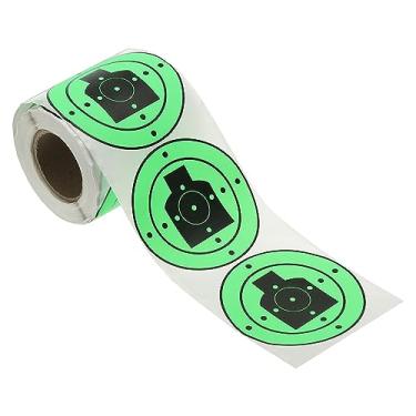 Imagem de Adesivos de alvos de tiro 7,6 cm, pacote com 200 alvos fluorescentes para prática de tiro, gráfico verde e preto