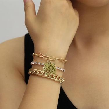 Imagem de Pingentes de cabeça de tigre de dupla face, bronze antigo, 10 peças, pingente divertido com tema animal para pulseira faça você mesmo, colar, chaveiro, telefone, charme, artesanato