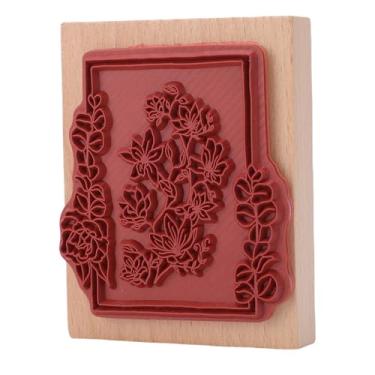 Imagem de Phefop Carimbo de Borracha de Madeira, Carimbo de Flor de Madeira de Pinho de Qualidade Premium para Artesanato DIY, Design Floral Fácil de Usar para Scrapbooking e Diversão Em Família
