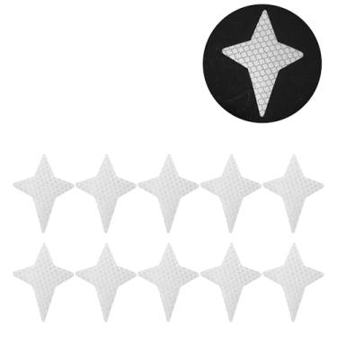 Imagem de Generic Decalque refletivo para para-choque prateado com quatro pontas estrela losango grade refletiva adesivo de carro decoração personalizada corpo do veículo ou porta ou janela