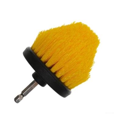 Imagem de Escova de limpeza de 6 cm com cabeça de escova cônica e escova de broca em escovas amarelas para limpeza de detalhes