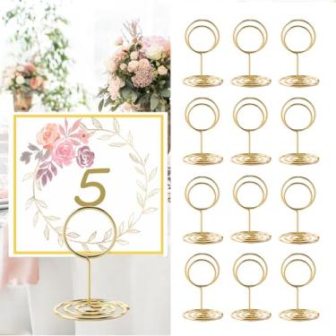 Imagem de 12 porta-números de mesa, porta-cartões, porta-fotos, para mesas de centro de mesa, casamento, aniversário, festa