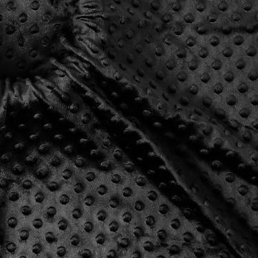 Imagem de Homiest Tecido de bolinhas Minky Dot por jarda, 1,5 m x 152 cm de largura, cor preta, tecido macio para cobertor de bebê, capas de travesseiro, confecção de roupas, cachecol, gorro, costura