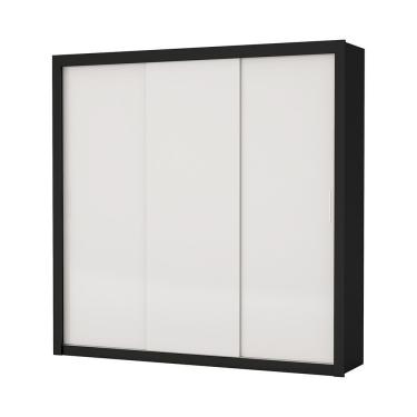 Imagem de Guarda-roupa Casal Clarice Com 4 Gavetas Carioca Móveis Preto/offwhite