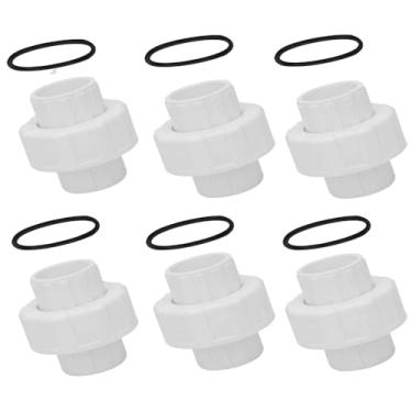 Imagem de 6 unidades NPS-3/10.2 cm PVC Slip Union Acoplamento (Socket x Socket), Schedule 40, encaixe de encanamento com anel de vedação EPDM, branco, acoplamentos de PVC de conexão rápida para irrigação de