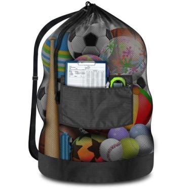 Imagem de Saco de rede de bolas de futebol BROTOU 100L contém 10-12 bolas