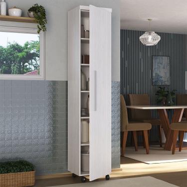 Imagem de Armário Multiuso 1 Porta Com 5 Prateleiras 1402 Ilan Carvalho Claro