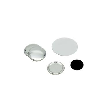 Imagem de ChiButtons 200 conjuntos de botões de geladeira de borracha métrica de 25 mm com ímã, revestimento superior, filme Mylar e capa de metal (Official ChiButtons Supplies)