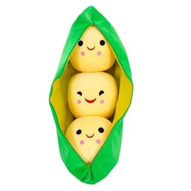 Imagem de Brinquedo de pelúcia Pea Pod Doll Stuffed Cartoon Green Peas 50cm - yi