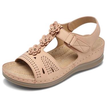 Imagem de Sandálias de cunha SHIBEVER Low Summer Platform para mulheres nuas