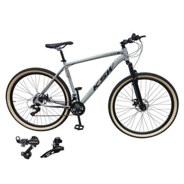 Imagem de Bicicleta Ksw Xlt Aro 29 21v Cambios Shimano Pneu Faixa Amarelo, Cinza