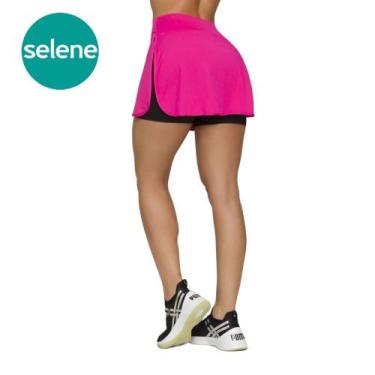 Imagem de Short Saia Feminino Fitness Academia Selene Básico, Pink, M