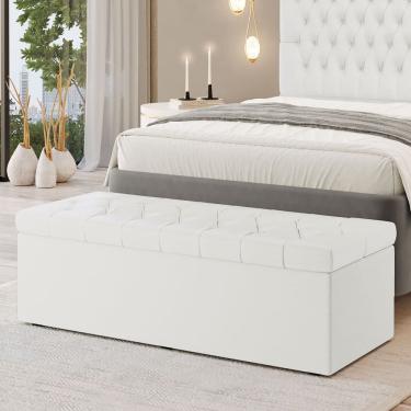 Imagem de Calçadeira Baú Sagitarius Para Cama de Casal 140cm no Tecido Courino - Agilidade e Elegância Aradecor