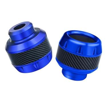 Imagem de 2 peças deslizantes de moldura universal proteção contra quedas protetor de colisão para motocicletas, motocicletas, ciclomotores, scooters (azul)