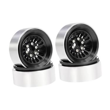 Imagem de Dynwave 4x Aros de Roda RC com Encaixe Hexagonal de 7mm, Modificação Premium, Leves, Peças de Reposição para Montagem e Upgrade de Caminhões RC TRX4M 1/18 e, Preto