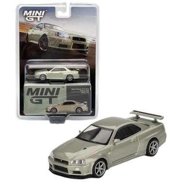 Imagem de 1:64 Diecast Model Car Compatible with Nissan Skyline GT-R (R34) V-Spec II Nür Millenium Jade Limited Edition by Mini GT MGT01003