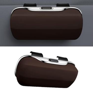 Imagem de Tioollev Suporte de óculos de sol para viseira de sol de carro, estojo de armazenamento de óculos de proteção automotivo, suporte de óculos de sol para carro adequado para caminhão e sedã para colocar