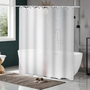 Imagem de ORTIGIA Cortina de chuveiro com 12 ilhós à prova de ferrugem, forro de plástico PEVA lavável para banheira, 182 x 182 cm para casa, hotel, dormitório e apartamento