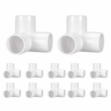 Imagem de DTGN 12 peças de encaixe de PVC de cotovelo de 2,5 cm, encaixe de tubo de PVC de grau de mobiliário de 3 vias, conector de cotovelo de canto DIY para móveis de construção, conexão de estrutura de