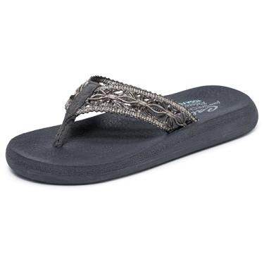 Imagem de Skechers Chinelo feminino Asana-Ocean Breezer, Carvão, 38
