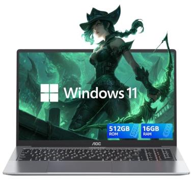 Imagem de KAIGERR Laptop, processador Ntel N150 (até 3,6 GHz), 16 GB RAM 512 GB NVMe SSD, laptop com tela FHD de 15,6 polegadas, laptop doméstico/empresarial/estudante, capa de metal, HDMI, USB 3.2
