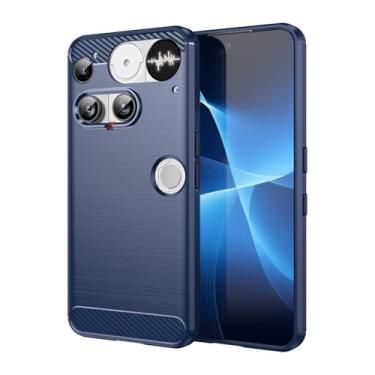 Imagem de Vavies Capa para celular 3 For Nothing Capa de fibra de carbono Slim Soft TPU Capa protetora de absorção de choque à prova de choque Capa para celular para Nothing Phone3 Azul marinho