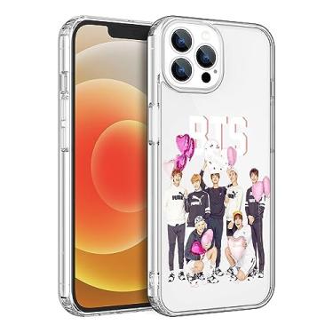 Imagem de WWDIYHOUSE Capa compatível com iPhone 16 Pro Max, capa transparente de TPU macio à prova de choque para homens/mulheres/meninas/meninos (Fashion-BTS-10)