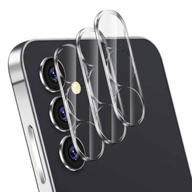 Imagem de NECARSIN Pacote com 3 protetores de lente para câmera Samsung Galaxy S25 FE, vidro temperado dureza 9, protetor de tela de alta definição antiarranhões para Galaxy S25 FE