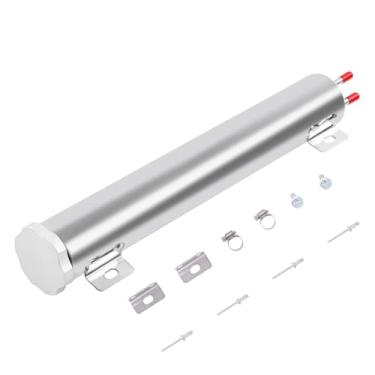 Imagem de JOIUYOLJ Tanque de transbordamento do radiador 5 x 33 cm de aço inoxidável polido 590 ml Garrafa de vômito de líquido de arrefecimento