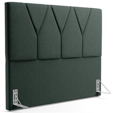 Imagem de Cabeceira Cama Box Casal King 195 cm Aurora W01 Linho Verde Musgo - Lyam Decor