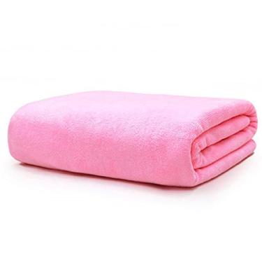 Imagem de SENNIAN Toalha de banho, toalha de banho de microfibra grande grossa 120 x 200 cm, absorvente e de secagem rápida, toalha de banho de hotel super macia pode ser usada ao ar livre, rosa claro, 150 x