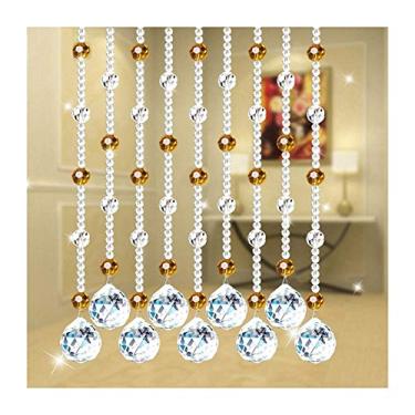 Imagem de Cortinas Contas Cortina Divisor de Quarto para Sala de Estar Quarto Decoração de Cozinha Painel Personalização (Cor: A, Tamanho: 130 x 180 cm)