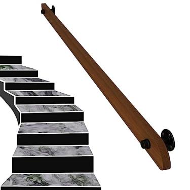 Imagem de Corrimão de escada de madeira antiderrapante para casa contra a parede corrimão para idosos corrimãos de corredor (1 pés-6 m) (tamanho: 6 m)