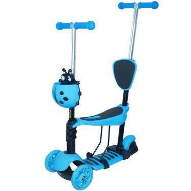 Imagem de Patinete Infantil 3 Rodas 3x1 Scooter Cadeirinha Assento Empurrador Triciclo Importway BW-048AZ Azul