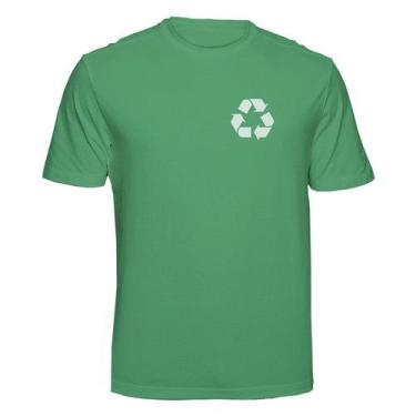 Imagem de Camiseta Reciclagem Cuide do Meio Ambiente Recicle Cor:VerdeTamanho:G 
