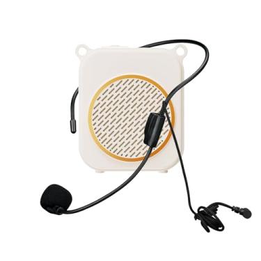 Imagem de Alomejor Amplificador de Voz Com Microfone Fone de Ouvido, Amplificador Portátil, Adequado para Professor, Atividades Ao Ar Livre, Guia Turístico, Alto-falante (WHITE)