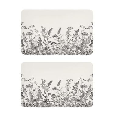 Imagem de Blueangle Conjunto de 2 ímãs de geladeira de flores pretas e brancas - Ímãs decorativos engraçados de geladeira de cozinha - Seguro para lava-louças e decoração magnética durável (403)