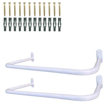 Imagem de Duas Araras Cabideiros 60cm Fixas De Parede Closet Loja - STEEL PRIME,