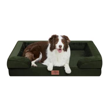 Imagem de Comfort Expression Cama ortopédica para cães grandes, 91 x 69 cm, à prova d'água, espuma para ovos, cama grande para animais de estimação com almofadas removíveis, sofá para cães com capa lavável e
