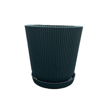 Imagem de Kit 1 3 5 Peças Vaso de Flor Cachepô Decorativo com Bandeja em Plástico – Estilo Nórdico para Sala Quarto e Escritório (azul,GRANDE 3 peças)