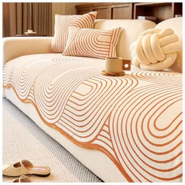 Imagem de SPXMQSS Capas de sofá para sofá seccional, antiderrapante, capa de sofá de chenille macia, 1/2/3/4 lugares, universal, em forma de L, capa de almofada C 30 x 50 cm