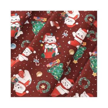 Imagem de Tecido Com Estampa Natalina De Desenho Animado, 1 Peça - 50/100/200/500x150cm, Largura Fixa De 150cm | Ideal Para Toalhas De Mesa, Cortinas, Costura E Decoração De Natal(Style 5,50x150cm)