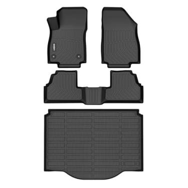 Imagem de GINOWY - Tapetes de chão e forro de carga para Chevy Trax 2014-2023 e Buick Encore 2013-2023 (não para GX) TPE All Weather Trax Car Mats, antiderrapante, impermeável, Trax, forros, acessórios, preto
