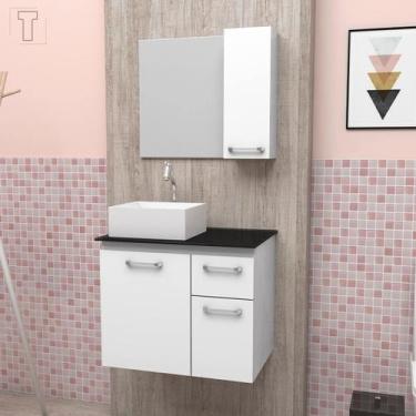 Imagem de Gabinete para banheiro cozimax figo aço 60cm branco sem cuba